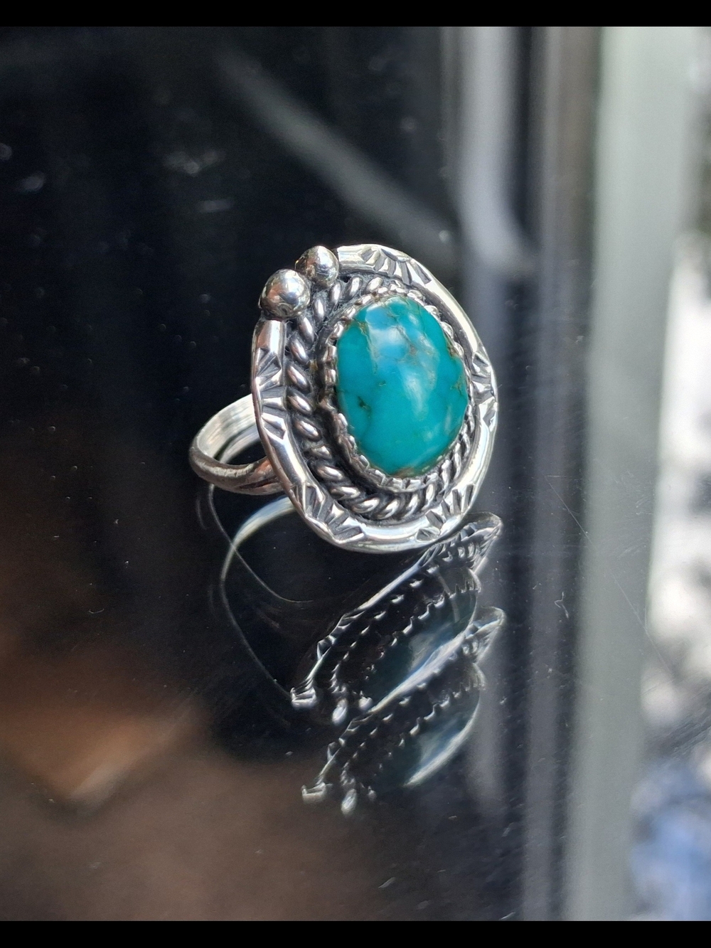 Vintage Sterling Silver Turquoise Ring